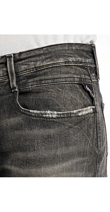 Aged Eco 5 year スーパースリムBRONNY パワーストレッチブラックデニム 詳細画像